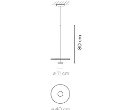 Suspension, Flat 5935, blanc cassé, LED, dim, 2700K, 1740 lm, Ø40cm, H80cm - Vibia