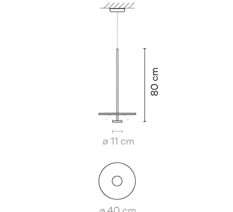 Suspension, Flat 5935, blanc cassé, LED, dim, 2700K, 1740 lm, Ø40cm, H80cm - Vibia