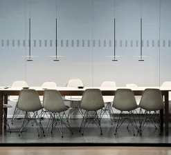 Suspension, Flat 5935, gris, LED, 2700K, 1740lm, Ø40cm, H80cm - Vibia