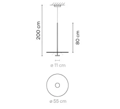 Suspension, Flat 5940, terracotta, LED, dim, 2700K, 1740 lm, Ø55cm, H80cm - Vibia