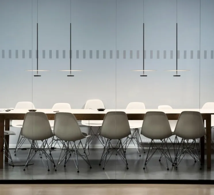 Suspension, Flat 5935, vert, LED, dim, 3500K, 1868 lm, Ø40cm, H80cm - Vibia