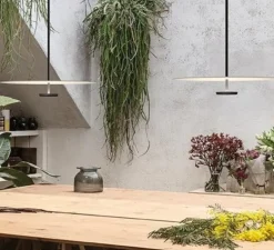 Suspension, Flat 5940, vert, LED, dim, 2700K, 1740 lm, Ø55cm, H80cm - Vibia