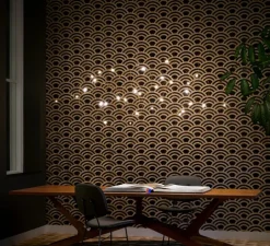 Suspension, Flock of Light 31, bronze, LED, dim, 2500K, 2582 lm, L180cm, H80cm - Moooi