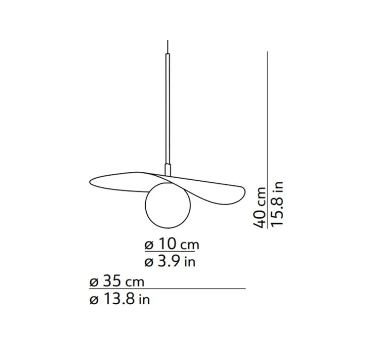 Suspension, Flow, noir, Ø35cm, H40cm - Kdln