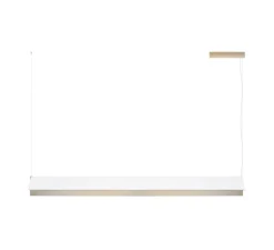 Suspension, Fly 120, nickel doré satiné, blanc, LED, dim, 2700K, 4800 lm, L120cm, H18,8cm - Contardi