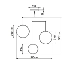Suspension, Focus x3, blanc, LED, 2700K, 2040 lm, dim, L99,8cm, H103,7cm - DCW éditions Paris