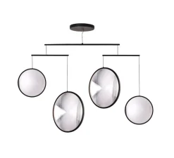 Suspension, Focus x4, noir, LED, dim, 2700K, 2385 lm, L131cm, H72,3cm - DCW éditions Paris