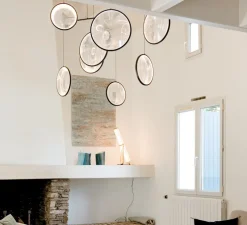 Suspension, Focus x4, noir, LED, dim, 2700K, 2385 lm, L131cm, H72,3cm - DCW éditions Paris