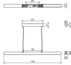 Suspension, Fold linear G2, sable, LED, dim, 2700K, 2435 lm, L118cm, H6,3cm - Belid