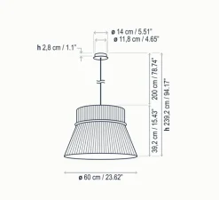 Suspension, Folie S/60, crème, Ø60cm, H39,2cm - Bover