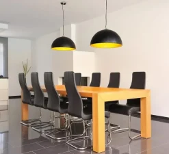 Suspension, Forchini 50, noir, laiton, Ø50cm, H25,5cm - Slv