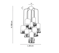 Suspension, Formentera 8l, naturel, Ø50cm, H168cm - Market Set