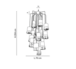 Suspension, Formentera 16l, naturel, Ø70cm, H204cm - Market Set