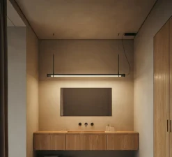 Suspension, Fris 155, noir, LED, dim, 2700K, 3570 lm, Ø6cm, L215cm - Marset