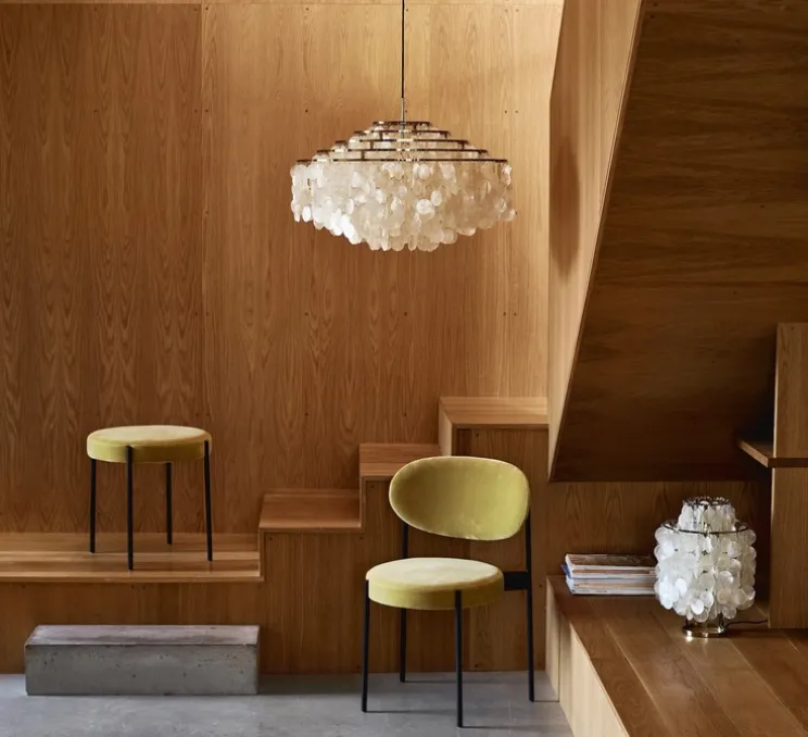 Suspension, Fun 11DM, laiton, blanc, Ø70cm, H44cm - Verpan