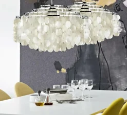 Suspension, Fun 10DM, nacre, chrome, Ø57cm, H38cm - Verpan