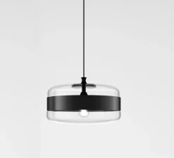 Suspension, Futura SP G, noir, cristal, Ø40cm, H25cm - Vistosi
