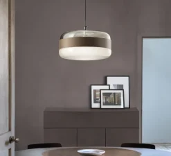 Suspension, Futura SP G, verre fumé, Ø40cm, H25cm - Vistosi