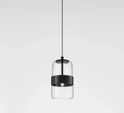 Suspension, Futura SP M, noir, cristal, Ø23cm, H44cm - Vistosi