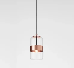 Suspension, Futura SP M, rose satiné, cristal, Ø23cm, H44cm - Vistosi