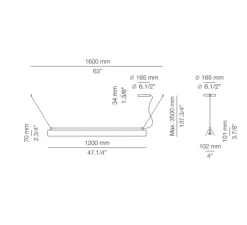 Suspension, Gada T-3925S, blanc, L120cm, H7cm - Estiluz