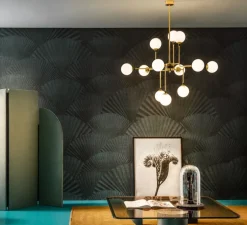 Suspension, Galassia, blanc et or, L90,5cm, H96cm - Stilnovo