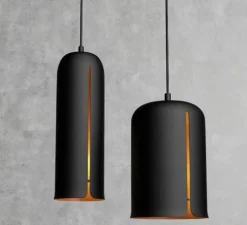 Suspension, Gap, short, noir, LED, Ø14cm, H20cm - Woud