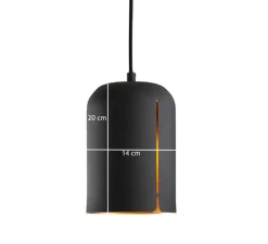 Suspension, Gap, short, noir, LED, Ø14cm, H20cm - Woud