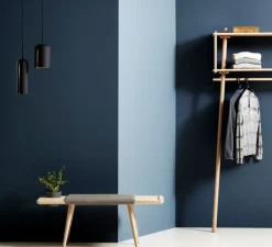 Suspension, Gap, tall, noir, intérieur laiton, LED, Ø10cm, H30cm - Woud