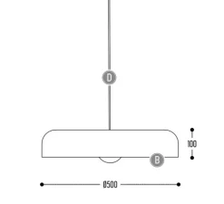 Suspension, Gazta, laiton, Ø50cm, H10cm - DARK