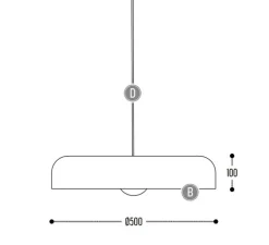 Suspension, Gazta, rouge oxydé, Ø50cm, H10cm - DARK