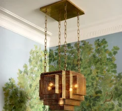 Suspension, Geary, laiton vintage, Ø46cm, H40cm - Eichholtz