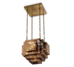 Suspension, Geary, laiton vintage, Ø46cm, H40cm - Eichholtz