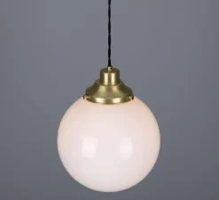 Suspension, Gentry, laiton poli, opalin, Ø25cm, H30cm - Mullan Lighting