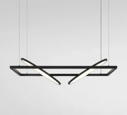 Suspension, Geometry Suspended Adjustable 672x1288 2x, noir, LED, dim, 3000K, 4036 lm, L128,8cm, H3cm - Modular
