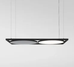 Suspension, Geometry Suspended Adjustable 672x1288 2x, noir chrome, LED, dim, 3000K, 4036 lm, L128,8cm, H3cm - Modular