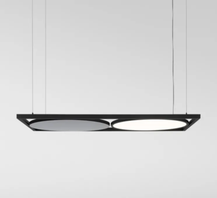Suspension, Geometry Suspended Adjustable 672x1288 2x, noir chrome, LED, dim, 3000K, 4036 lm, L128,8cm, H3cm - Modular