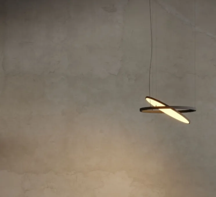 Suspension, Geometry Suspended Adjustable 672 1x, noir chrome, LED, dim, 3000K, 2018 lm, Ø67,2cm, H3cm - Modular