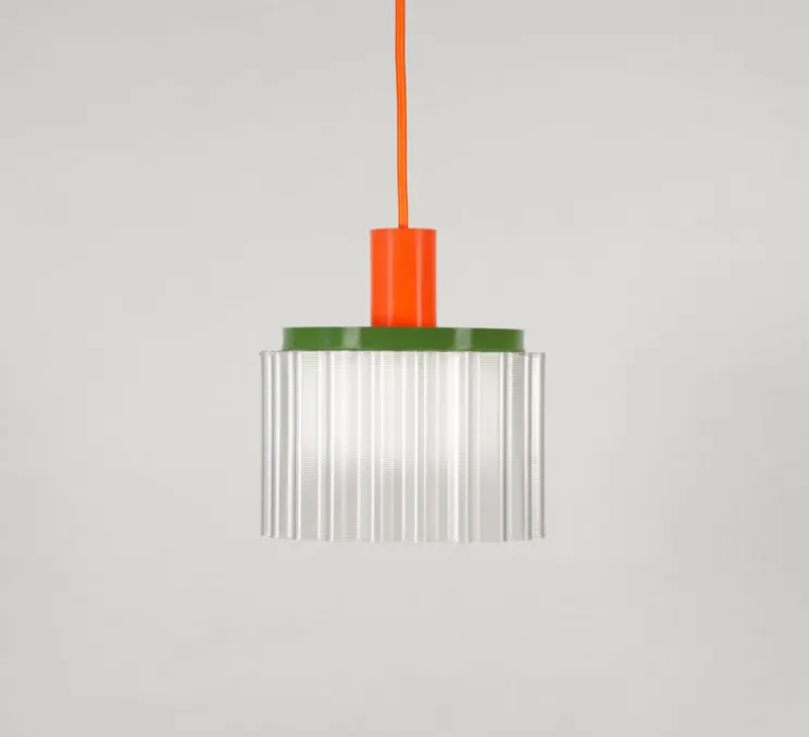 Suspension, Gigi n°2, câble orange, orange, vert, blanc, Ø18cm, H19cm - Warren & Laetitia