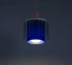 Suspension, Gigi n°4, câble rose, bleu, transparent, Ø18cm, H21cm - Warren & Laetitia