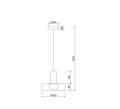 Suspension, Gin, or rose, noir, Ø22cm, H18,5cm - Mantra