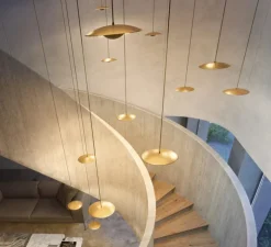 Suspension, Ginger 60, laiton brossé, LED, TRIAC, 2700K, 1165lm, Ø60cm, H11,8cm - Marset