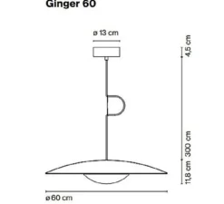Suspension, Ginger 60, Wengé, LED, DIM, TRIAC, 26W, 1165lm, 2700K, Ø60cm, H11.8cm - Marset