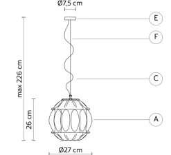 Suspension, Ginger sphère, jaune pâle, Ø27cm, H26cm - Karman