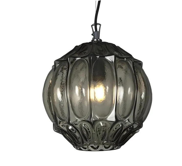 Suspension, Ginger sphère, verre fumé, Ø27cm, H26cm - Karman