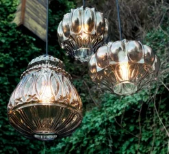 Suspension, Ginger, verre fumé, IP44, Ø30cm, H37cm - Karman