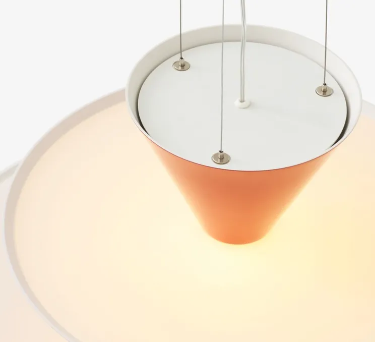 Suspension, Gio LN15, rouge vermillion, burgundy foncé, blanc écru, LED, 2600K, Ø92cm, H61cm - Andtradition