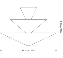 Suspension, Gio LN15, rouge vermillion, burgundy foncé, blanc écru, LED, 2600K, Ø92cm, H61cm - Andtradition