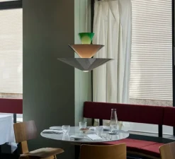 Suspension, Gio LN14, vert signal, bleu profond, blanc écru, LED, dim, 2600K, Ø60cm, H39cm - Andtradition