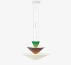 Suspension, Gio LN14, vert signal, bleu profond, blanc écru, LED, dim, 2600K, Ø60cm, H39cm - Andtradition
